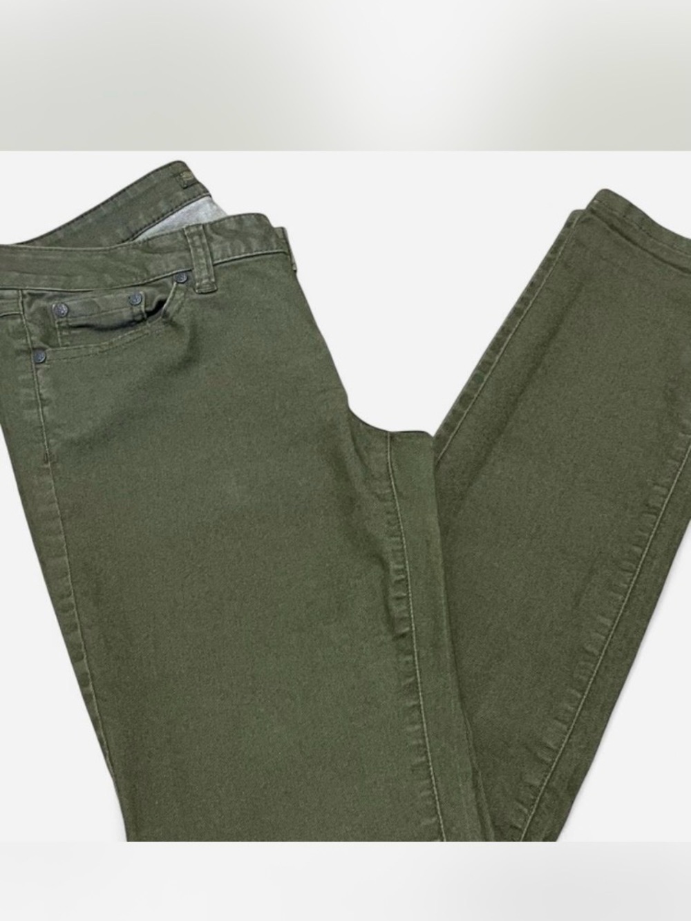 PrAna Olive Green Organic Cotton Stretch Slim Straight Hiking Pant Size 8/29